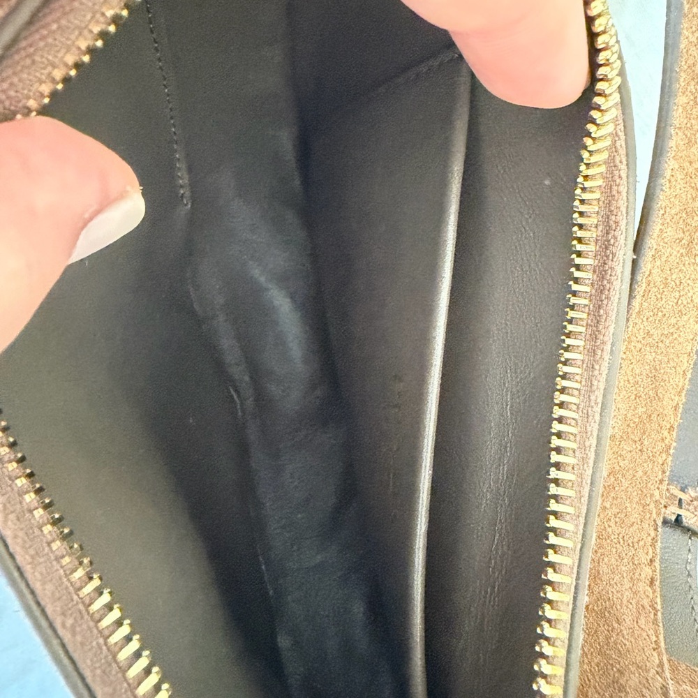 Prada Brown Suede Crescent Crossbody Bag - Picture 4 of 6